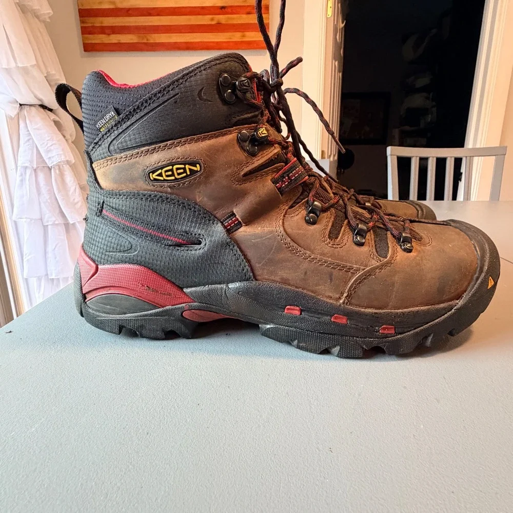 Keen Utility Durand II Mid Work Boots 13 Brown Red Waterproof Carbon Toe EH
